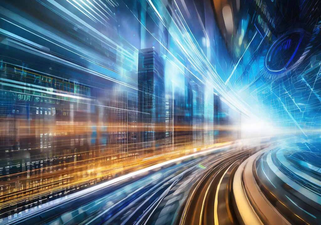 Firefly data management concept with abstract high speed technology motion blur background, software Firefly data management concept with abstract high speed technology motion blur background, software